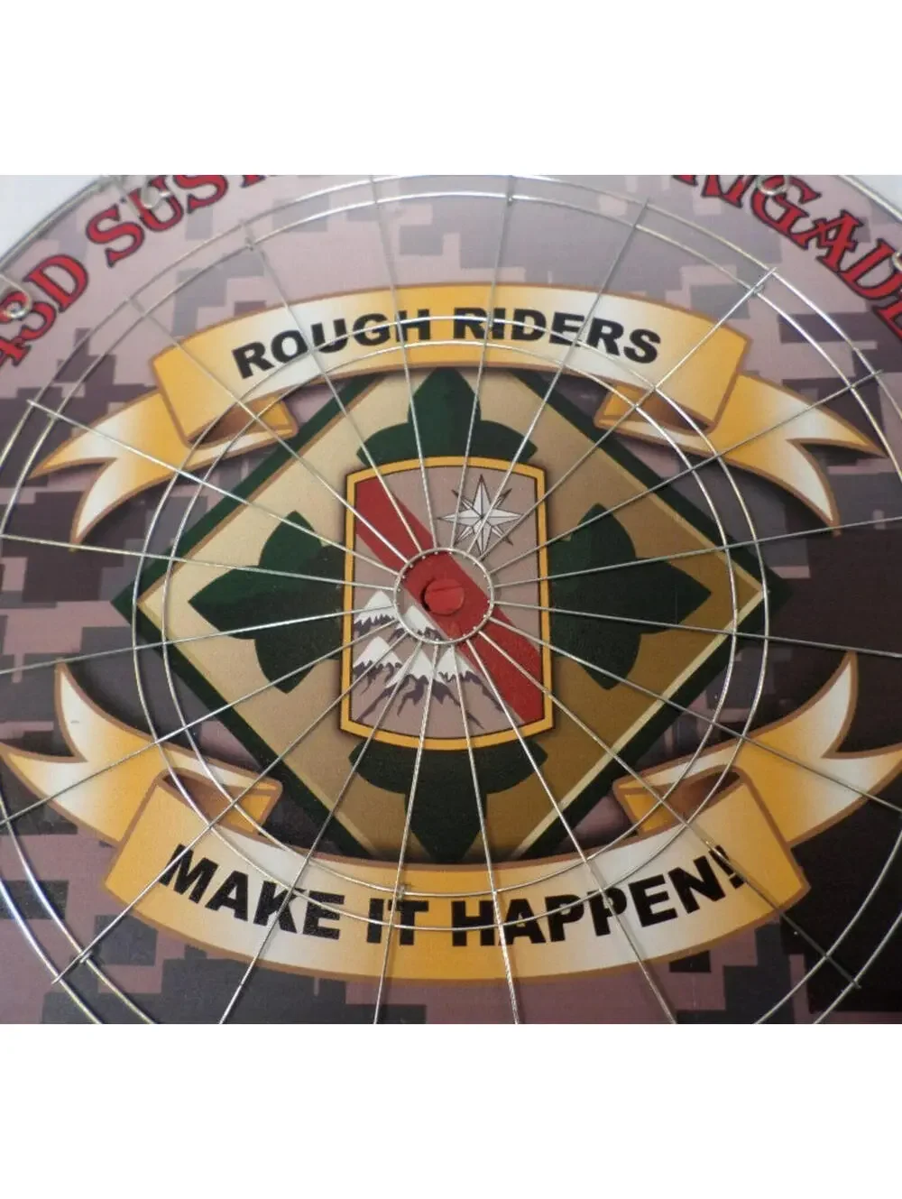 NEW ARMY 43D SUSTAINMENT BRIGADE ROUGH RIDERS MAKE IT HAPPEN DART BOARD 4TH ID